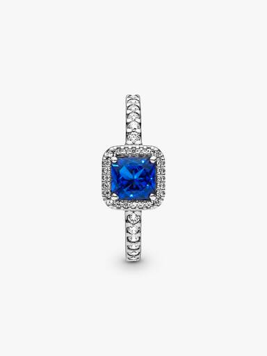 Anello Punto Luce Quadrato Blu