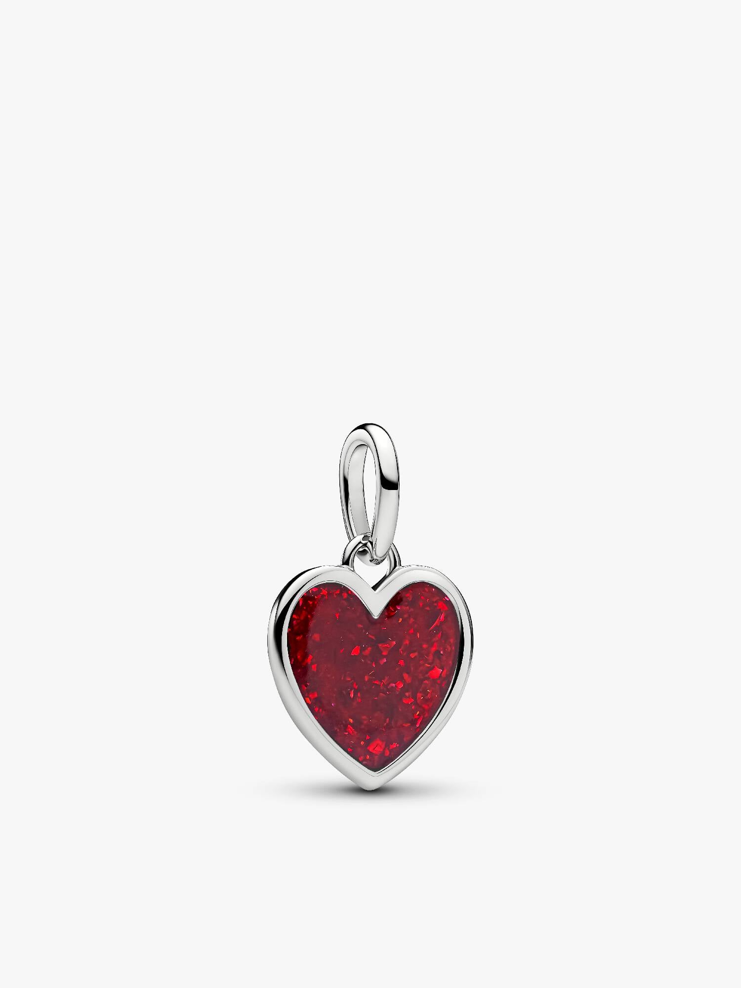 Charm Pendente Cuore Rosso da incidere 