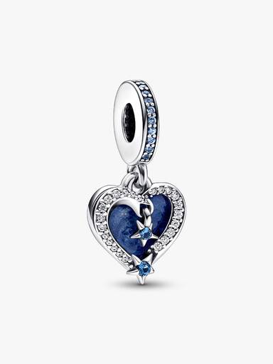 Charm Pendente Cuore e Stelle Blu