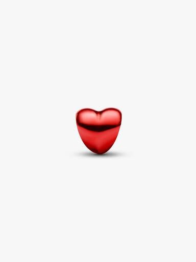 Mini Charm Cuore effetto metallico rosso