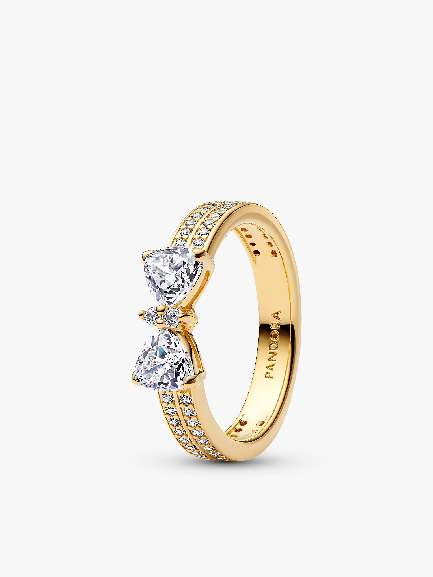 Anello doppio con fiocco scintillante