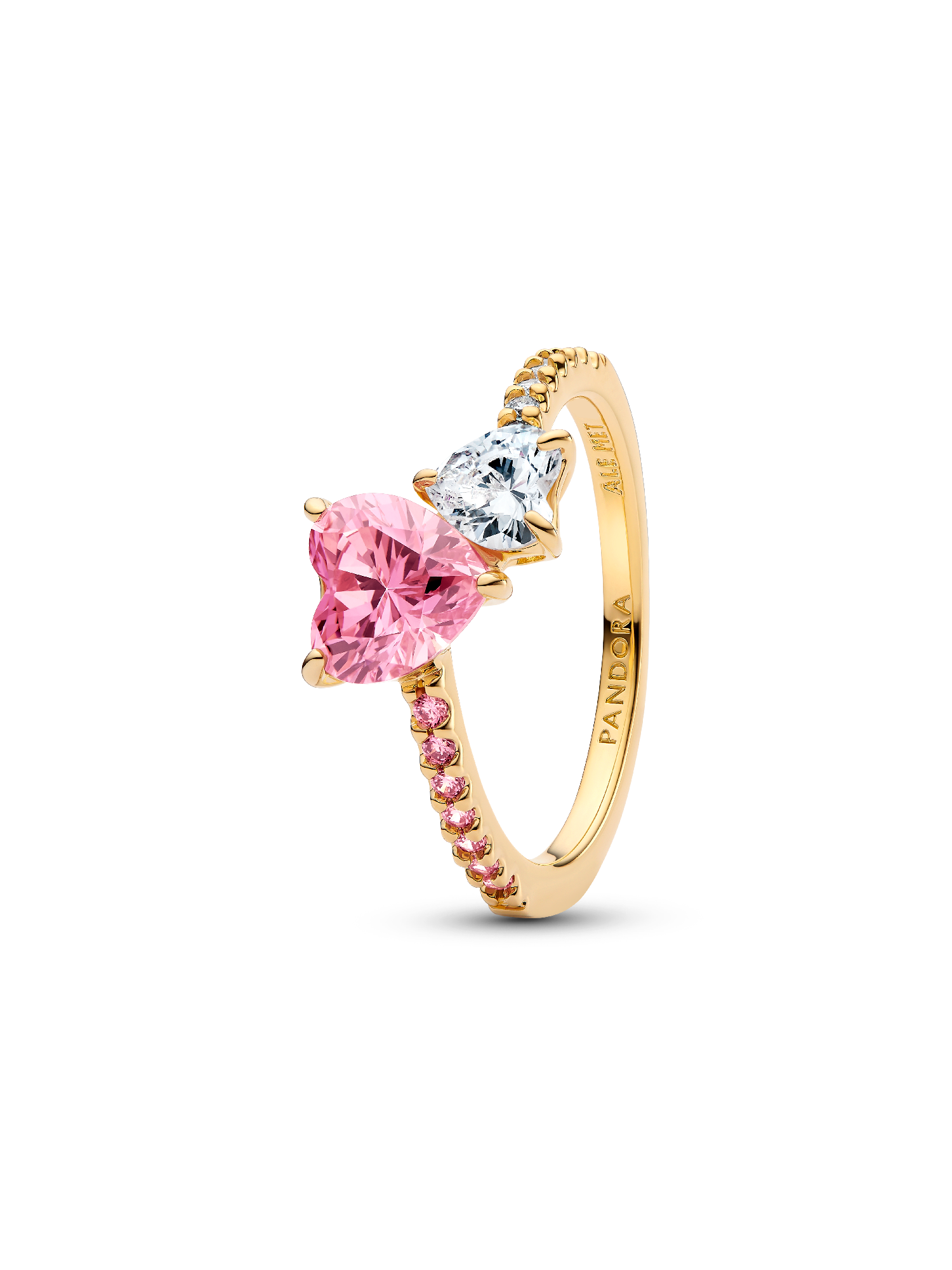 Anello Unione di Cuori Rosa 
