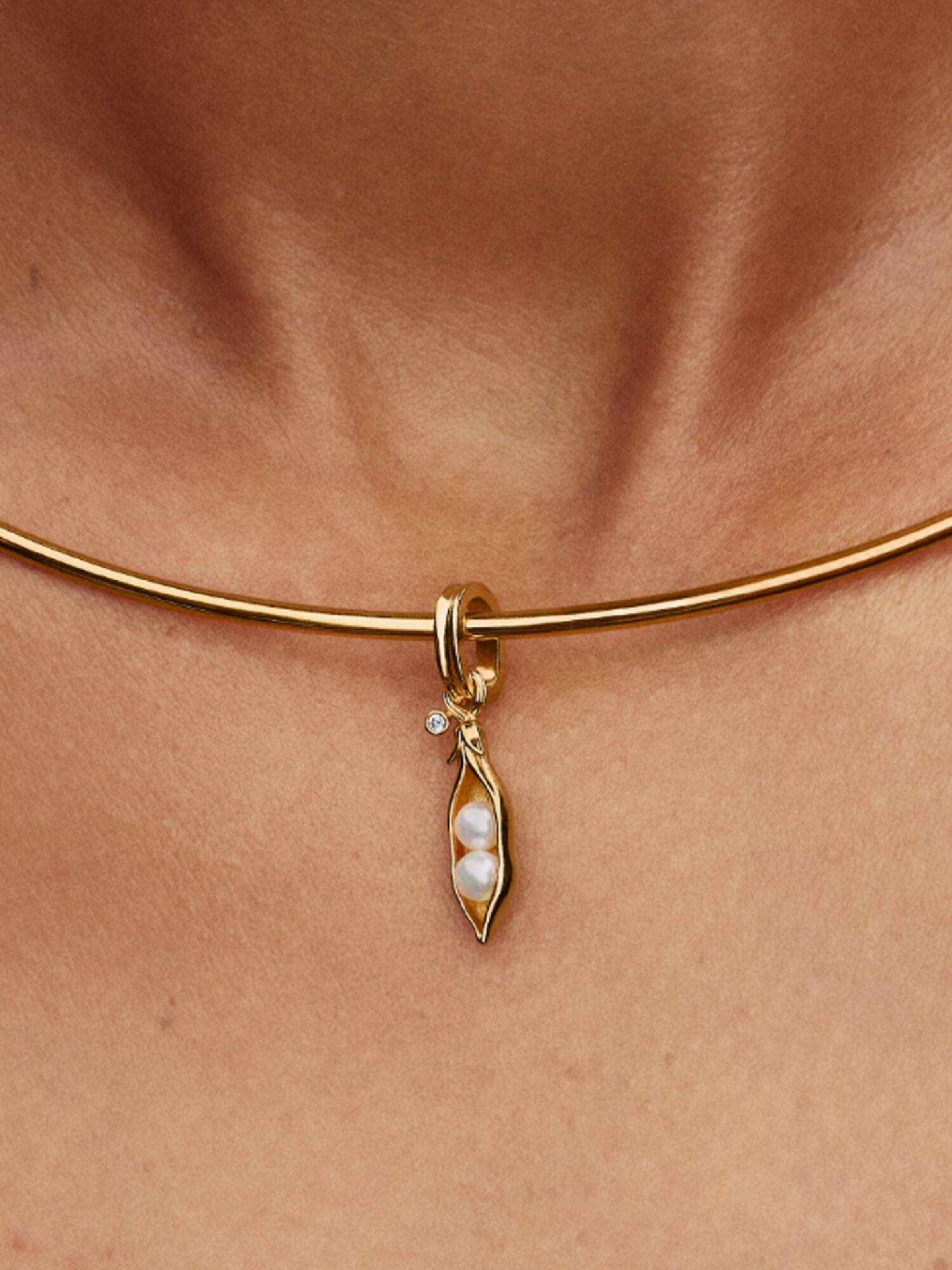 Charm Pendente Baccello con Perle Barocca d’Acqua Dolce Coltivata