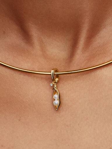 Charm Pendente Baccello con Perle Barocca d’Acqua Dolce Coltivata