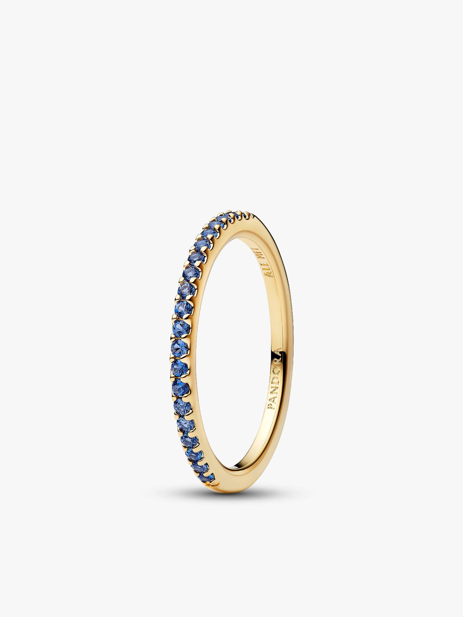 Anello Pavè Fascia Sottile Blu