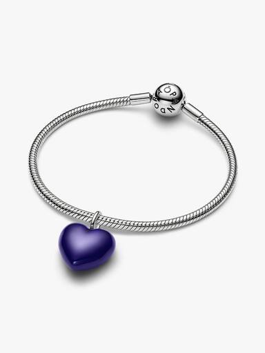 Charm Pendente Cuore Puffy Blu