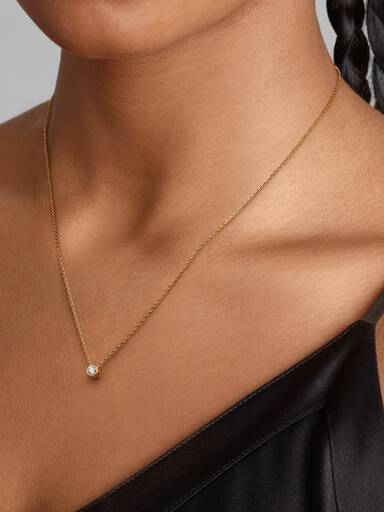 Collana Era Bezel in oro 14k con diamante creato in laboratorio