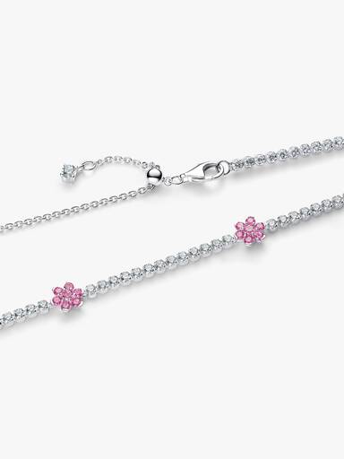 Collana Choker Fiori Rosa