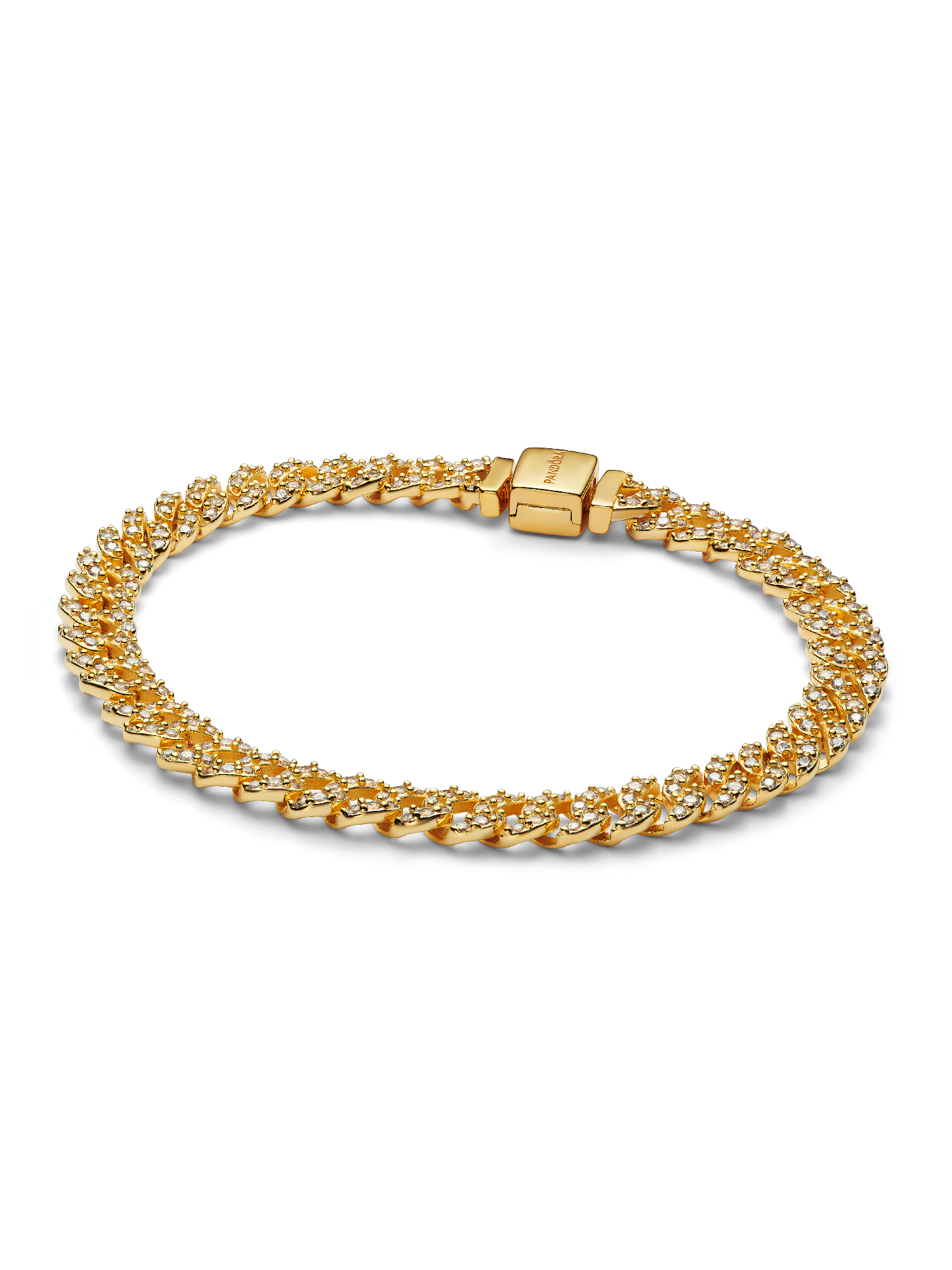 Bracciale Catena Maglia Cubana Pavè