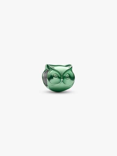 Mini Charm Gufo effetto metallico verde