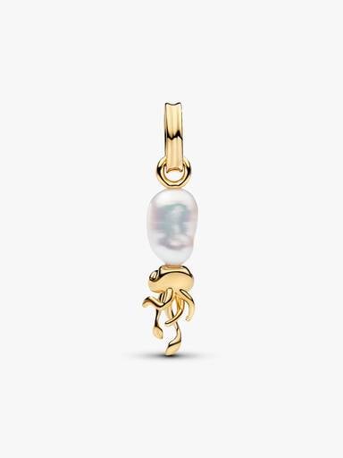 Charm Pendente Calamaro con Perla Barocca d’Acqua Dolce Coltivata