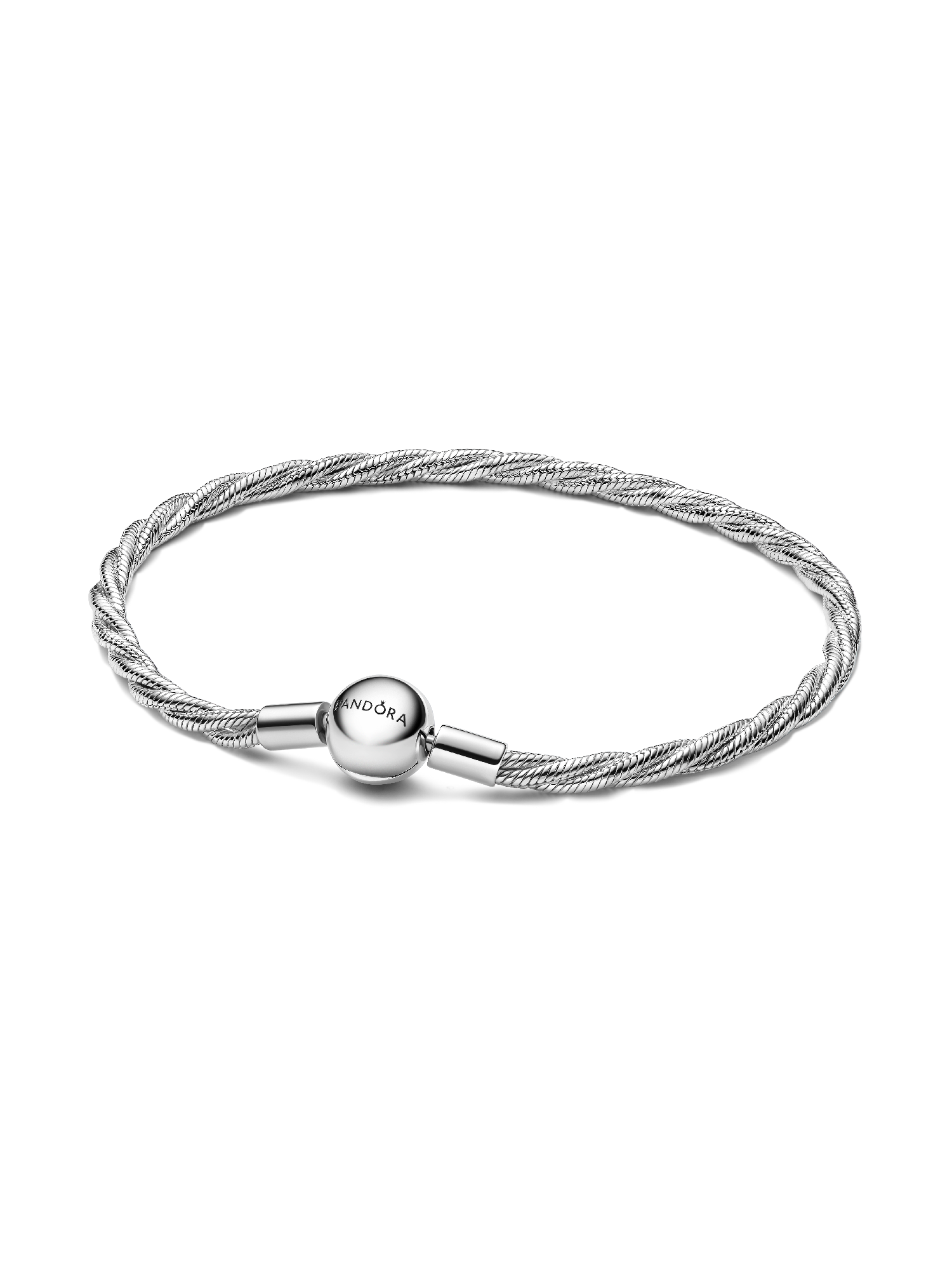 Bracciale Maglia Doppia Intrecciata con Chiusura a Sfera