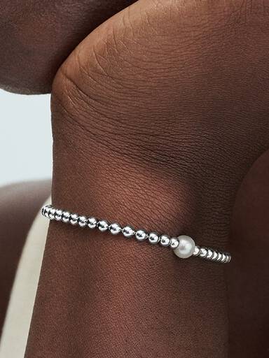 Bracciale in Perle di Acqua Dolce Ovali Rosa - Bracciali Perla Bracciale in Perle di Acqua Dolce Ovali Rosa - Bracciali Perla