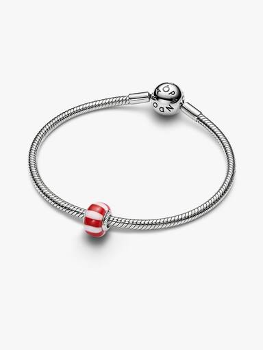Charm Mini Vetro di Murano Caramella Rossa