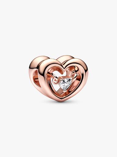 Charm Cuore Splendente con Pietra