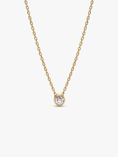 Collana Era Bezel in oro 14k con diamante creato in laboratorio