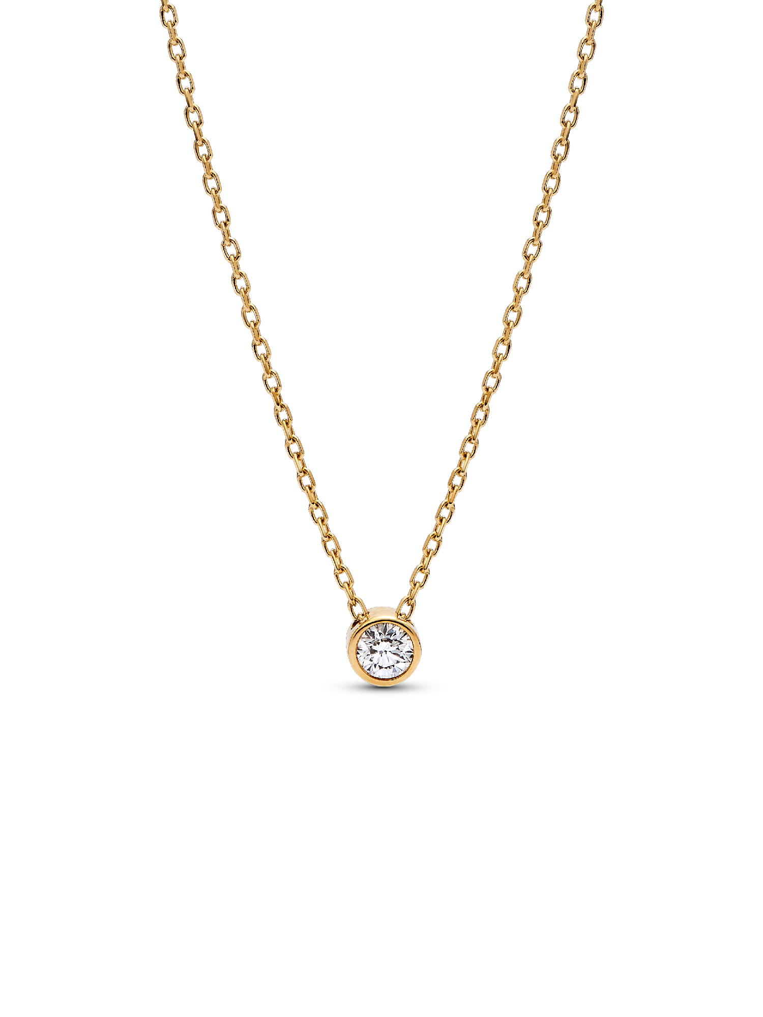 Collana Era Bezel in oro 14k con diamante creato in laboratorio