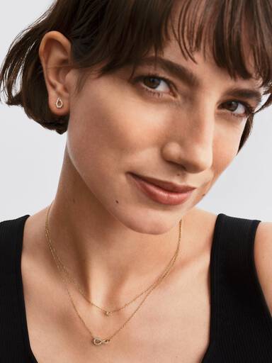 Collana Infinite Pavé in oro 14k con diamanti creati in laboratorio