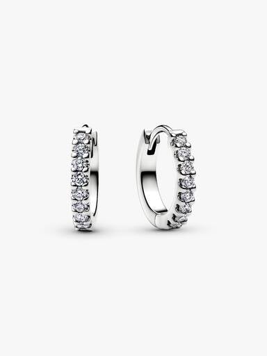 Mono Orecchino Era in oro 14k con pavé di diamanti creati in laboratorio