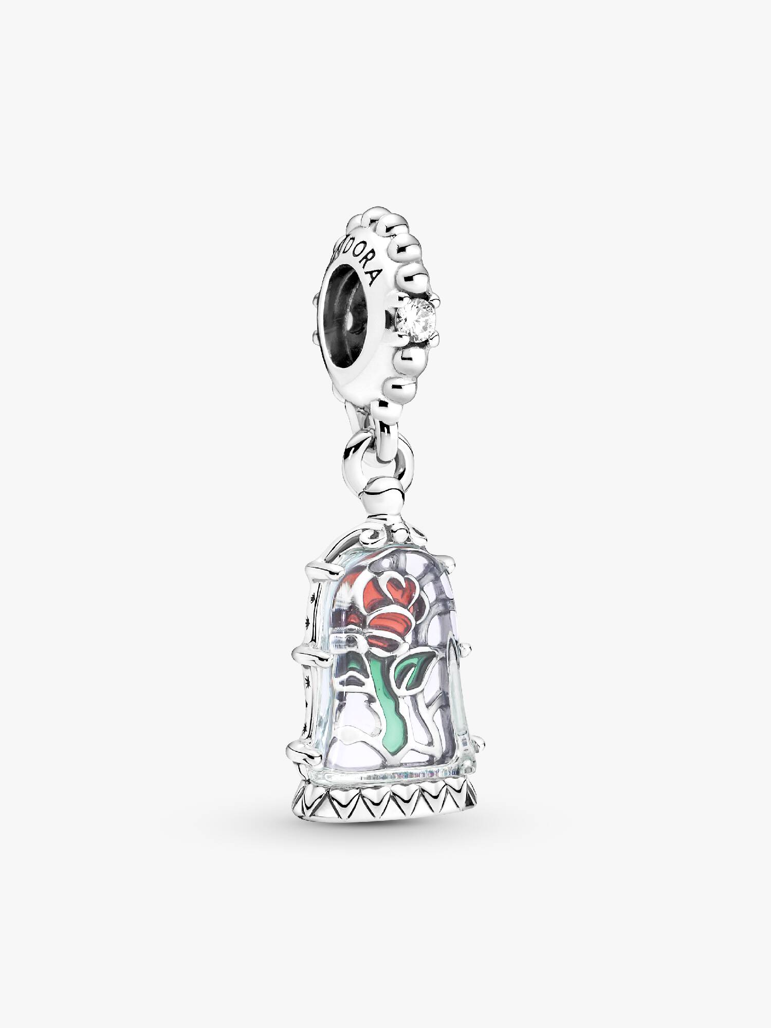 Disney, La Bella e la Bestia, Charm Pendente Rosa Incantata