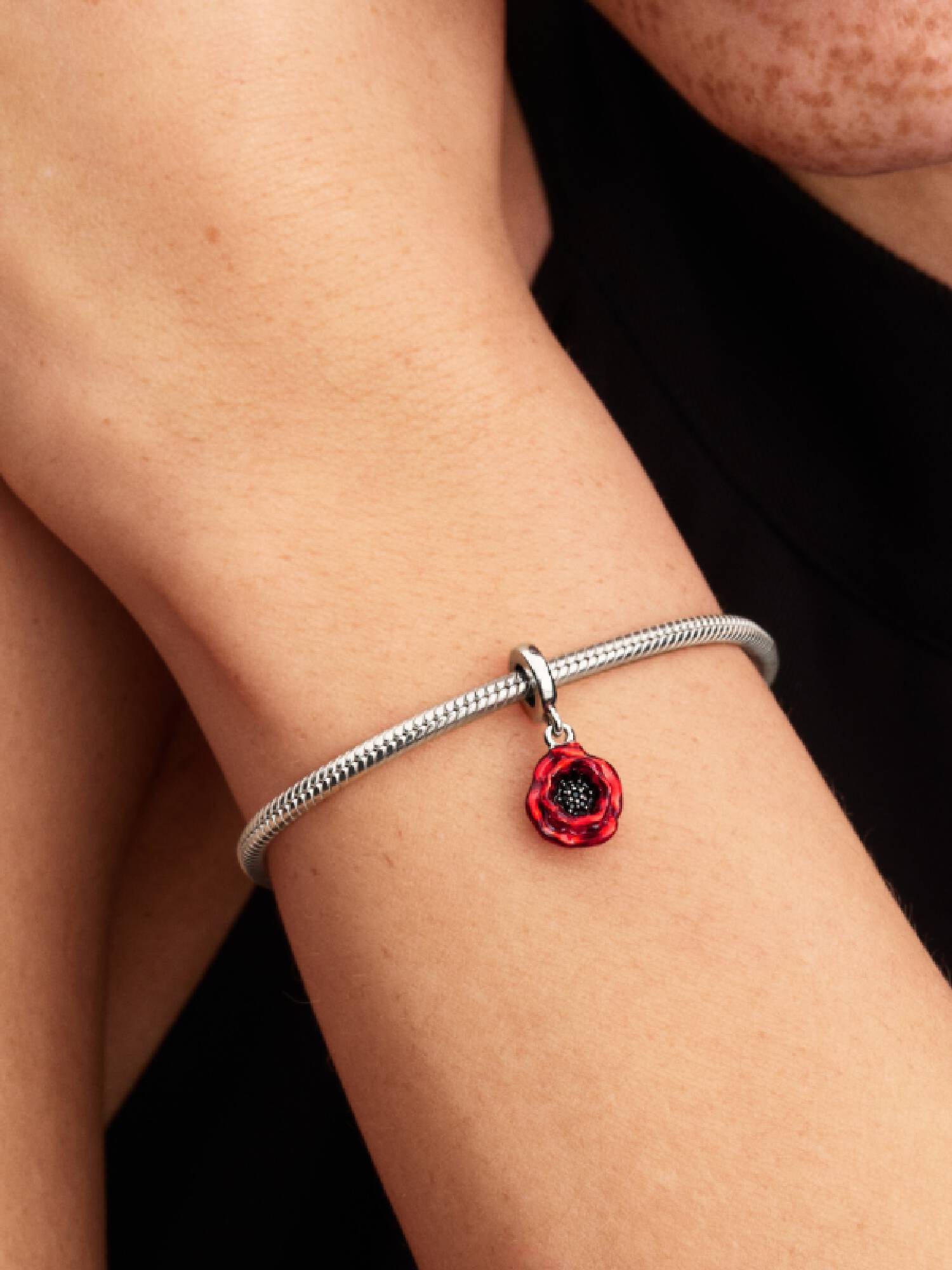 Charm Pendente Papavero Rosso