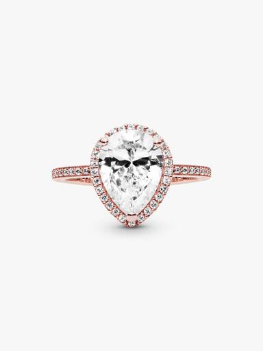 Anello Punto Luce a goccia scintillante