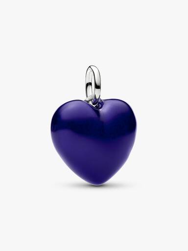 Charm Pendente Cuore Puffy Blu