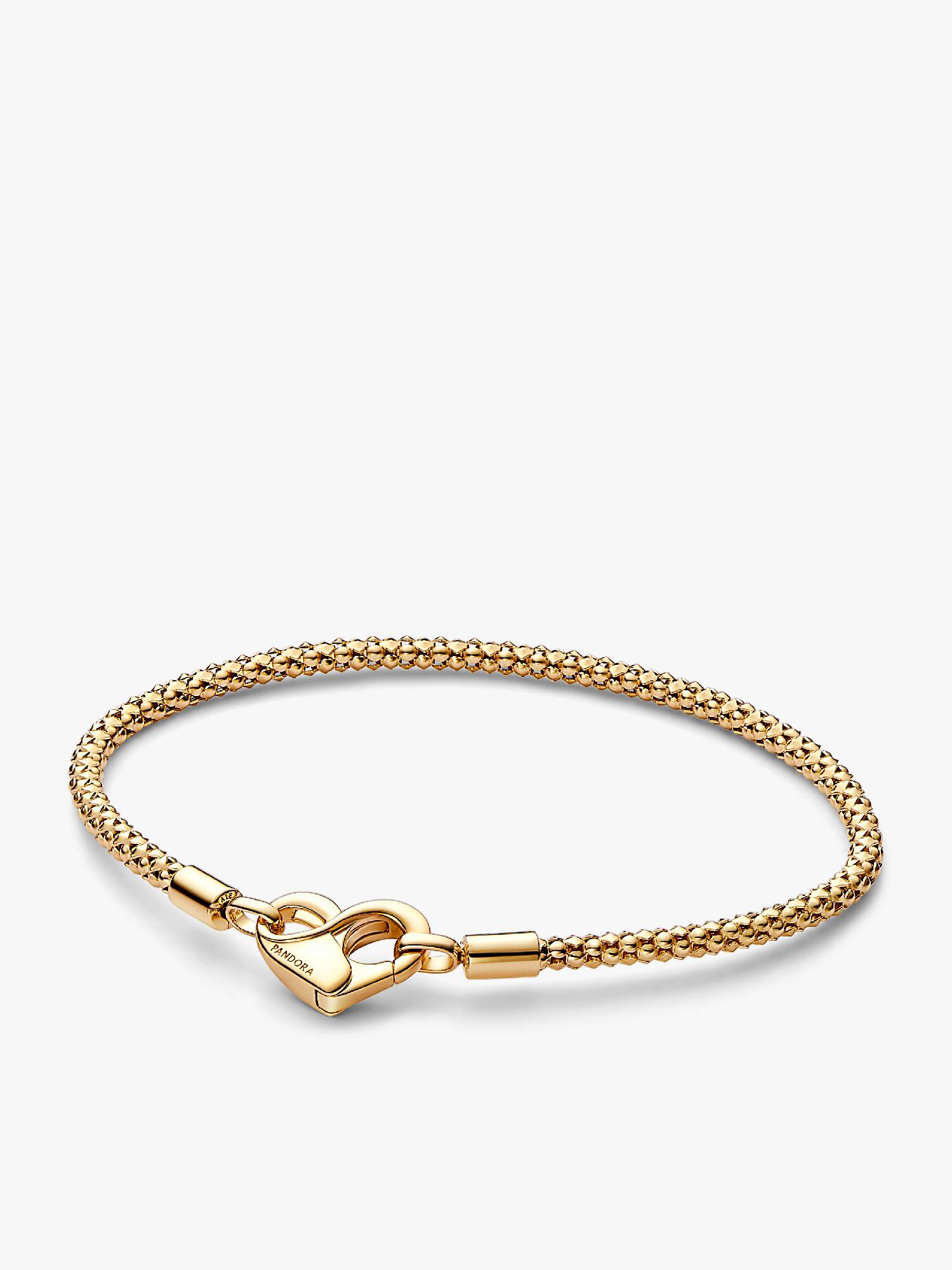 Bracciale Maglia Geometrica con Chiusura Moschettone a Cuore