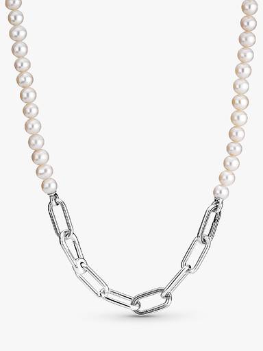 Collana Maglia Link con Perle d’Acqua Dolce Coltivate Pandora ME