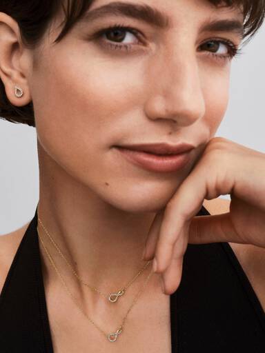 Collana Infinite Pavé in oro 14k con diamanti creati in laboratorio
