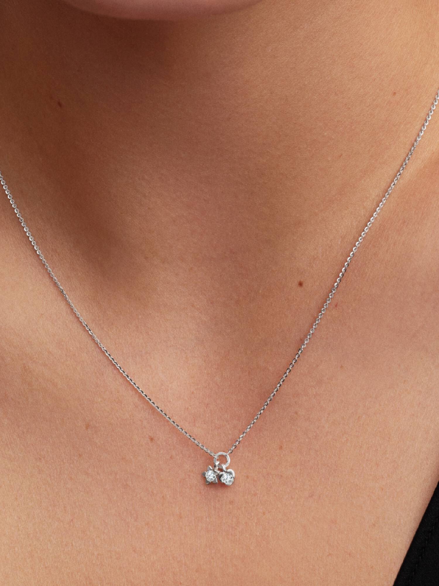 Collana Talisman Cuore e Stella con diamanti creati in laboratorio