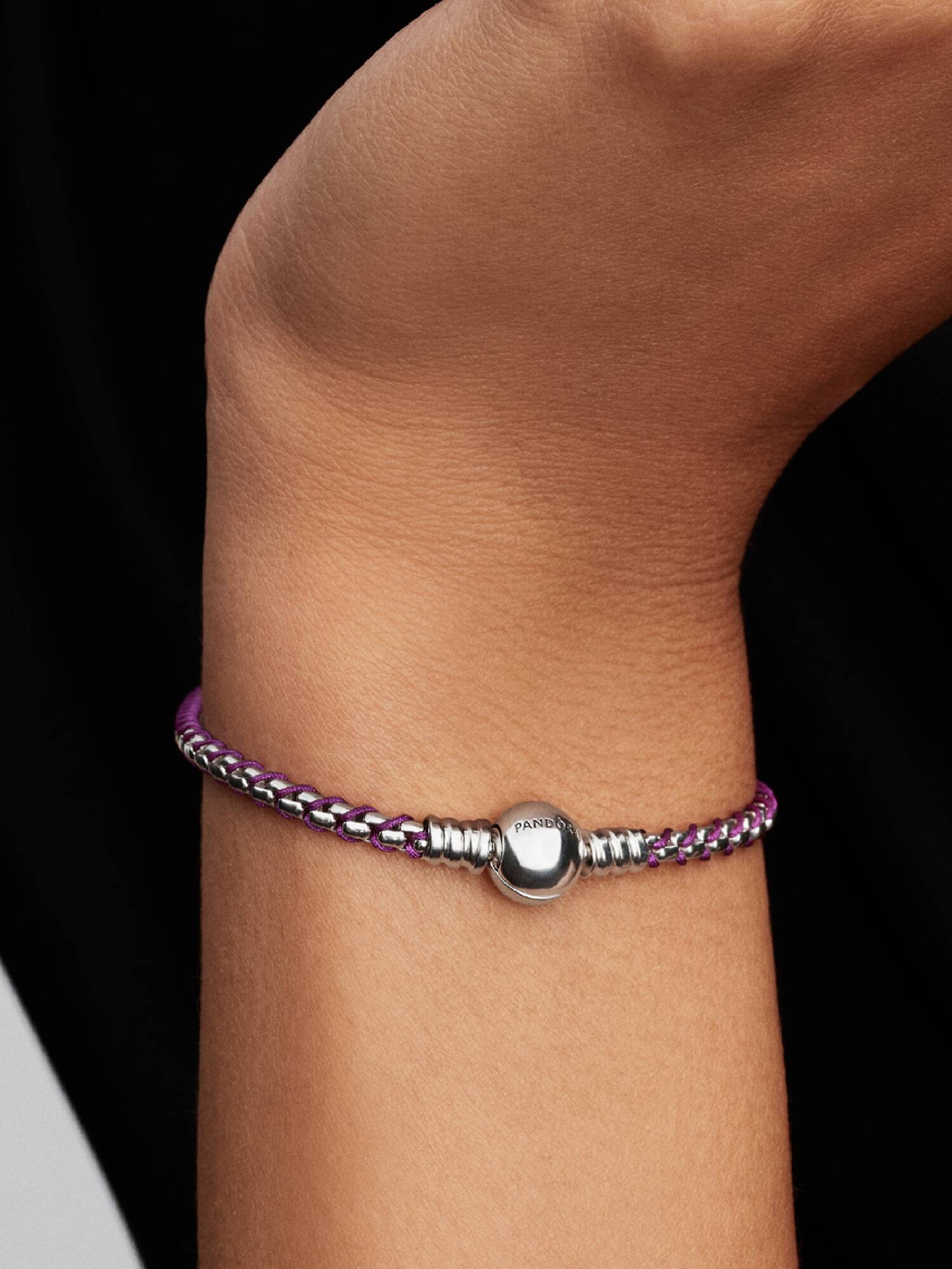 Bracciale Intreccio Tessuto Viola 