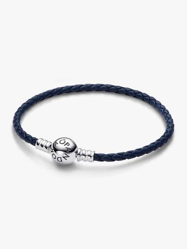 Bracciale Moments in Pelle Blu