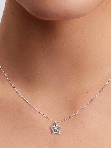 Collana Talisman Stella con diamante creato in laboratorio