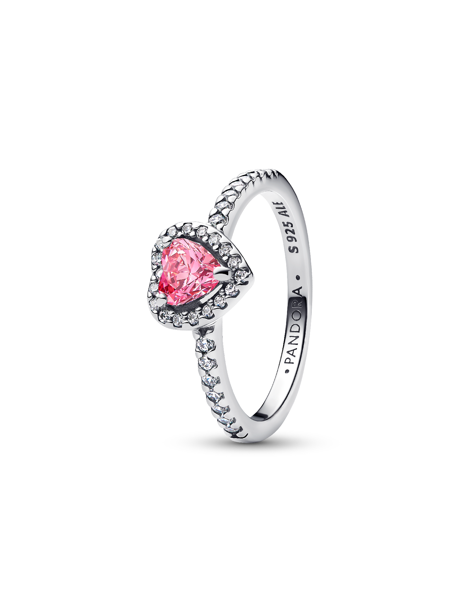 Anello Cuore in Rilievo Rosa