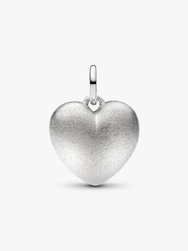 Charm Pendente Cuore Puffy effetto opaco