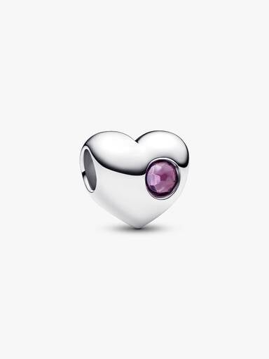 Cuore con Pietra Viola Febbraio da incidere