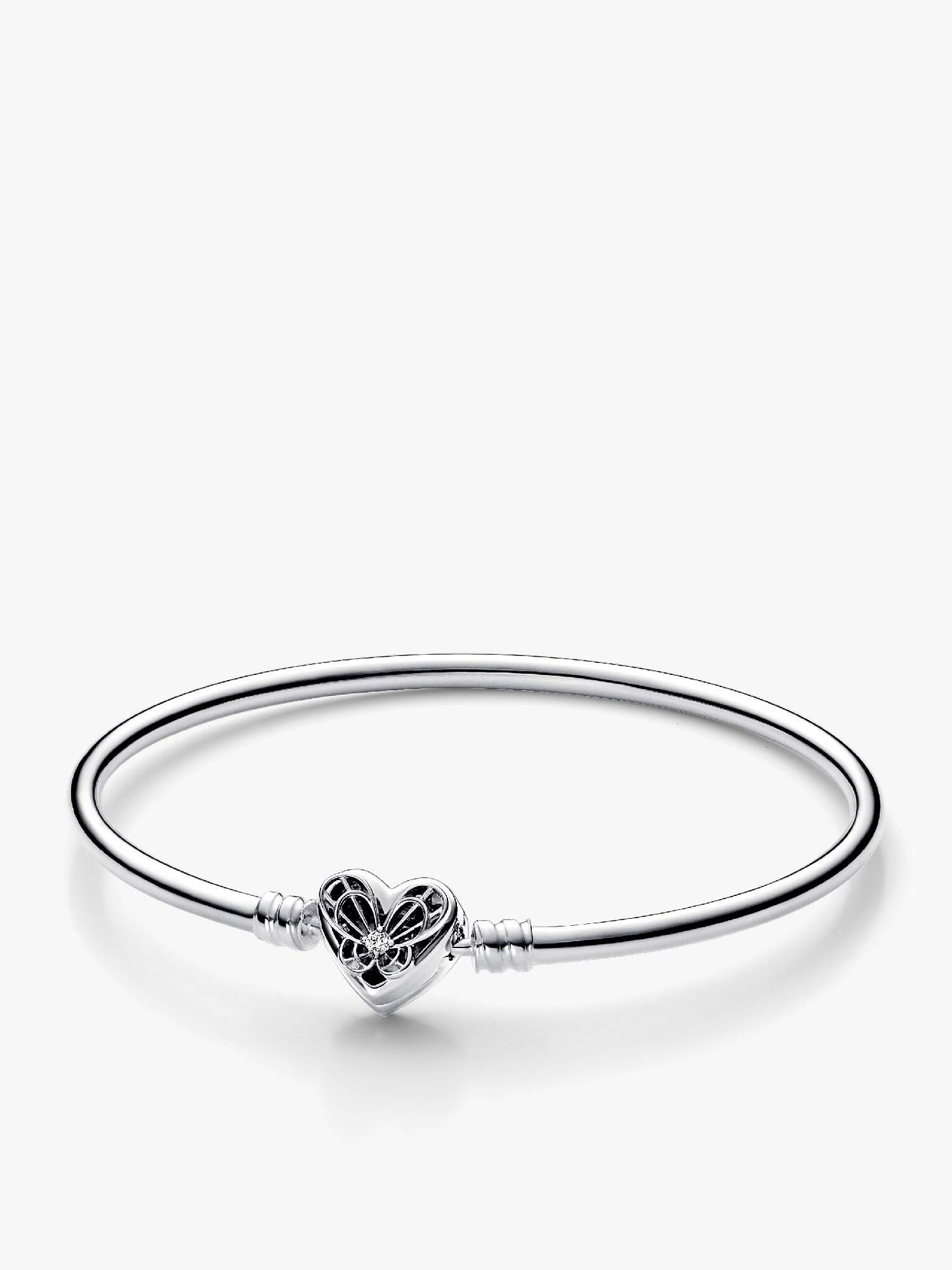 Bracciale Rigido con Chiusura a Cuore e Farfalla