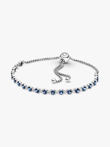 Bracciale Tennis Blu con Chiusura Regolabile