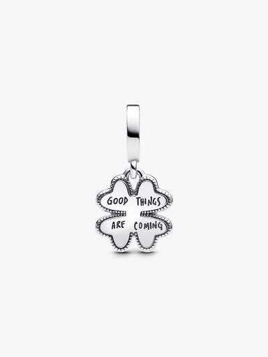 Charm Pendente Quadrifoglio Girevole - con diamante creato in laboratorio