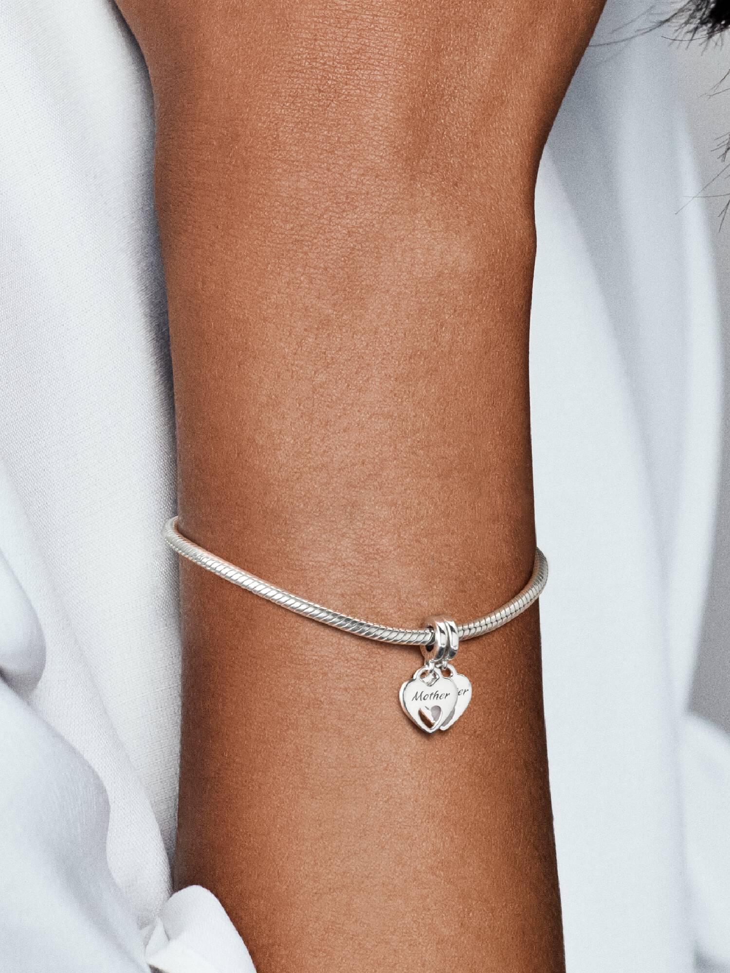 Charm Pendente Cuori Mamma e Figlia divisibile