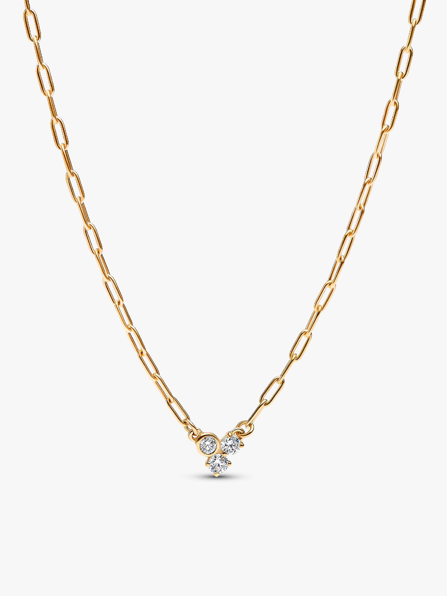 Collana Era in oro 14k con tre diamanti creati in laboratorio