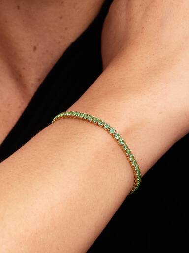 Bracciale Tennis Cristalli Verdi
