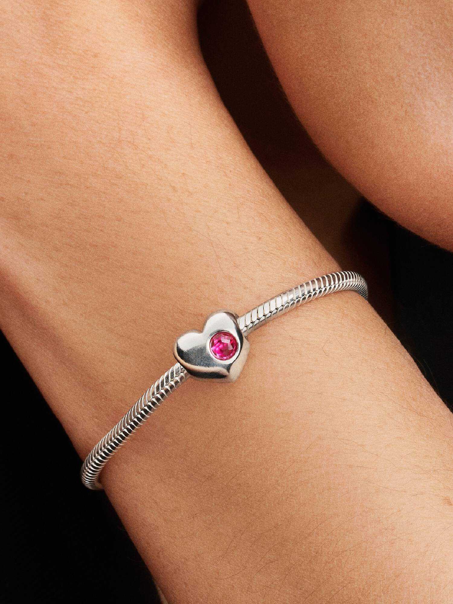 Cuore con Pietra Rosa Scuro Ottobre da incidere 