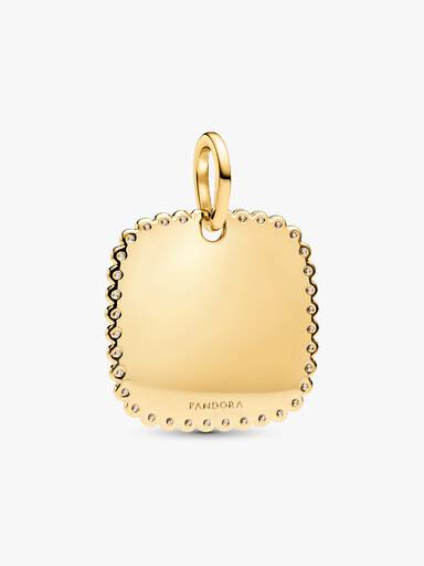 Charm Pendente Medaglia Quadrata Luminosa da incidere