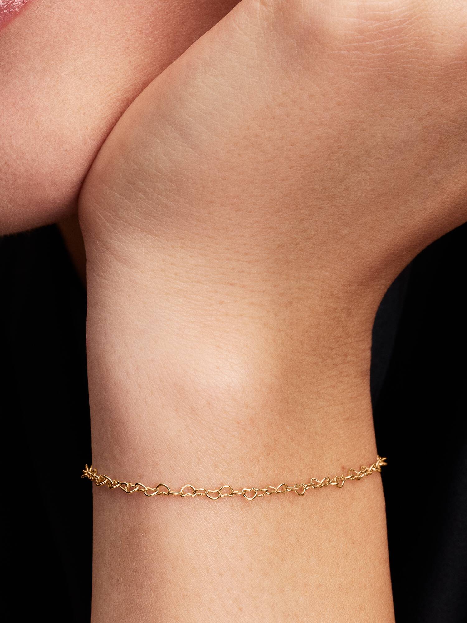 Bracciale Era in oro 14k Catenina Cuori Intrecciati