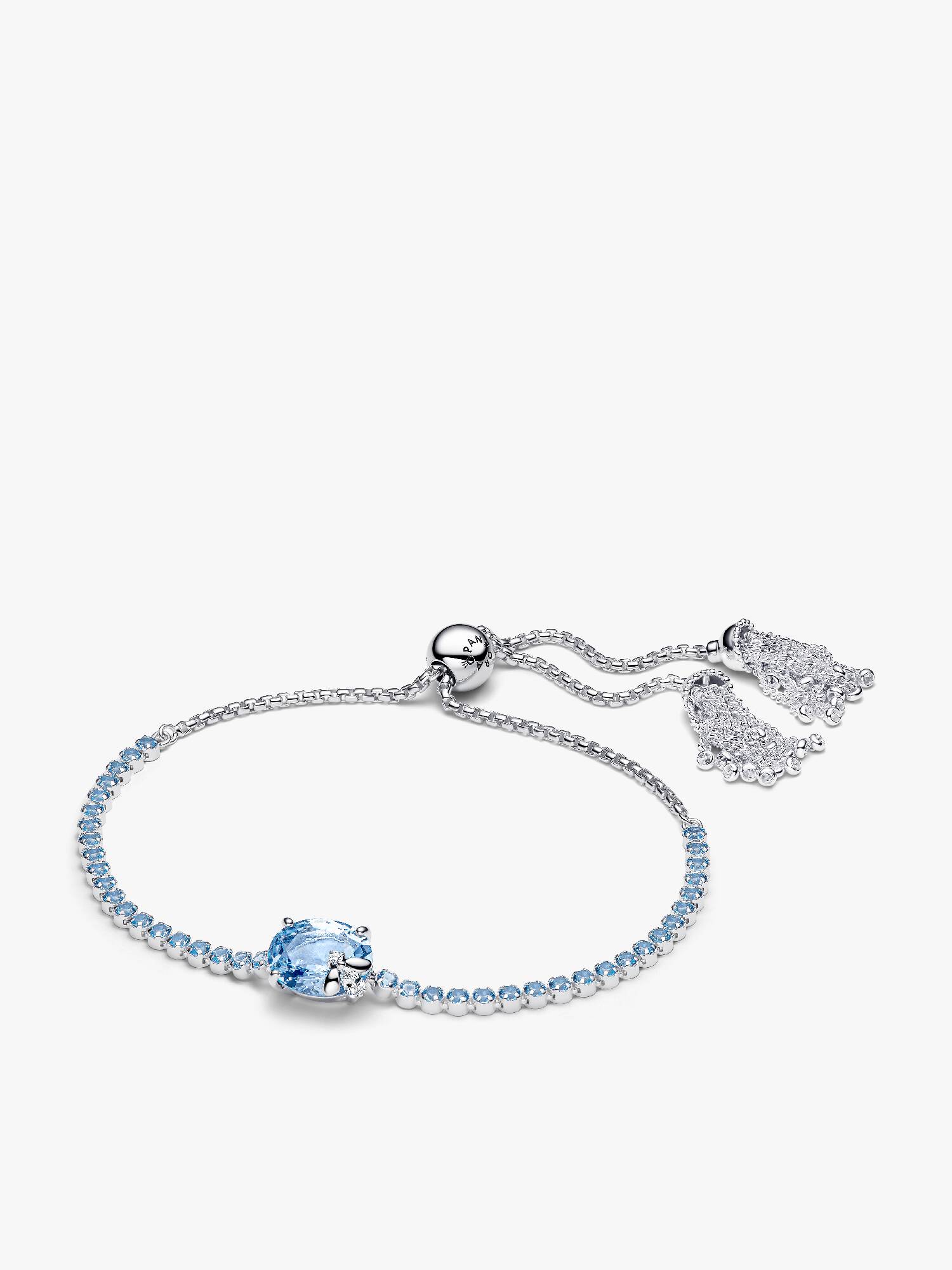 Bridgerton, Bracciale Tennis regolabile con Cristalli Azzurri e Ape