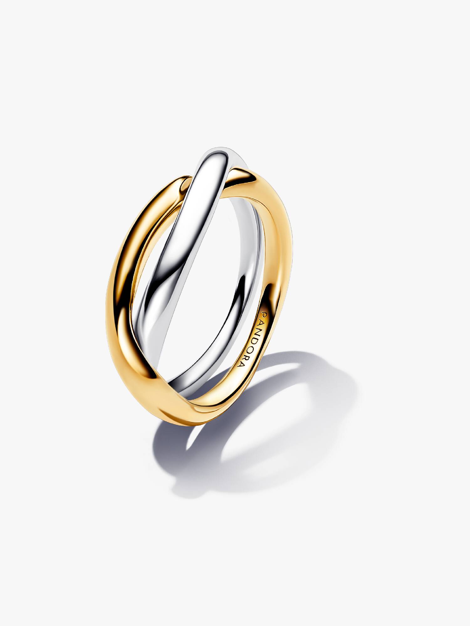 Anello Fascia Intrecciata Bicolore