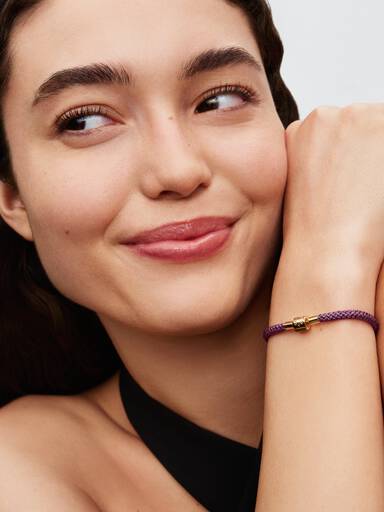 Bracciale in Corda Viola con Chiusura a Barile