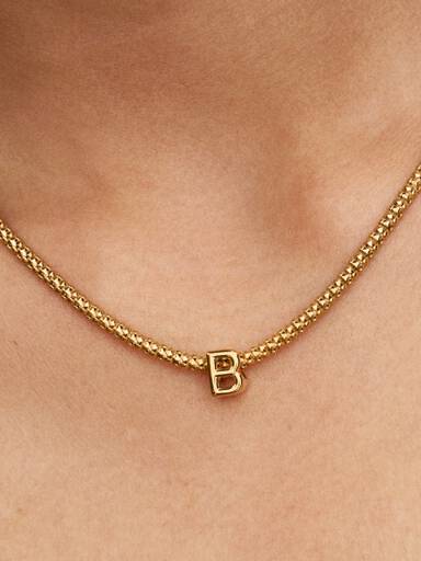 Depesche Charm Lettera B Placcato Oro Con Pietre Preziose - Ciondolo Per Collane E Bracciali In Scatola Regalo